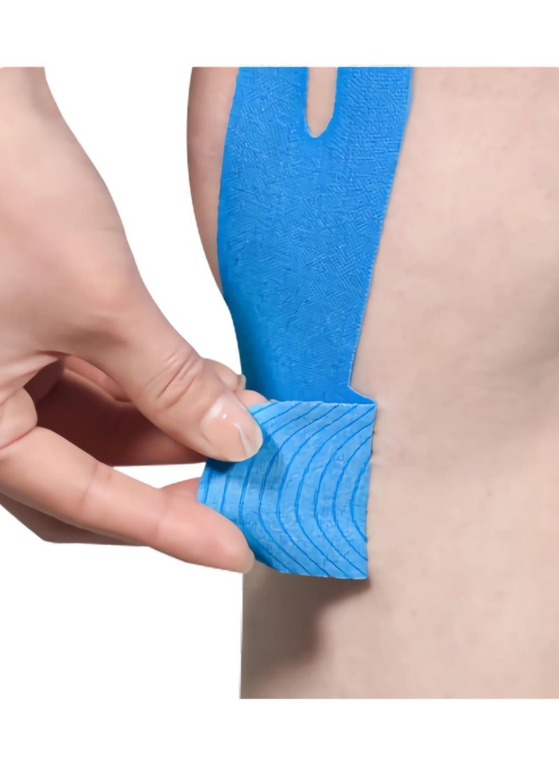 Pre-Cut Kinesiology Tape for Knee, 10 Pcs Waterproof & Elastic, Breathable Latex-Free Cotton Athletic Tape, Provide Support and Stability to Muscle,Ideal for Running, Hiking, Riding
