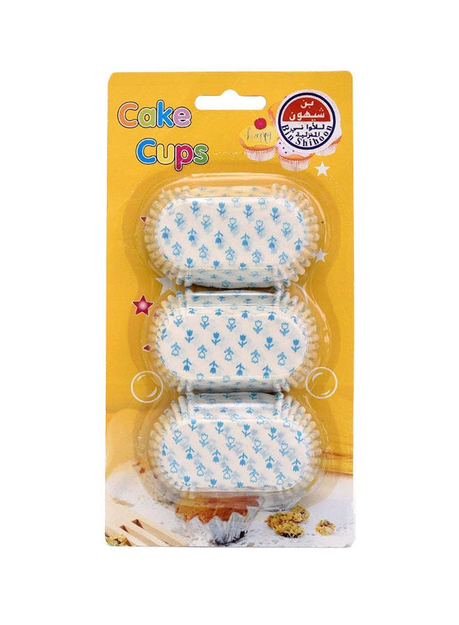 Paper Baking Cake Cup White/Blue 7 x 2centimeter