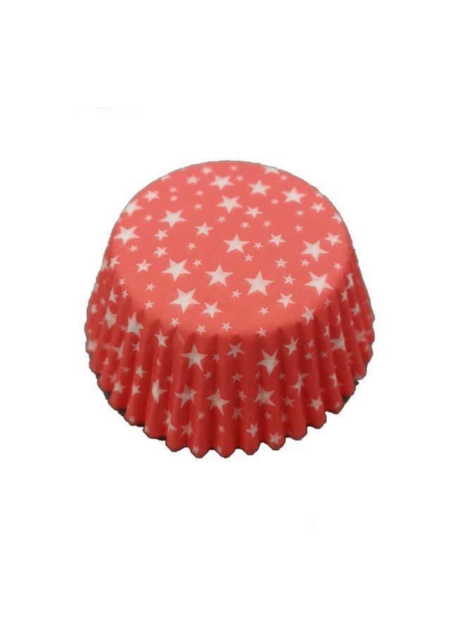 Pack Of 100 Cupcake Paper Red/White 50x30mm