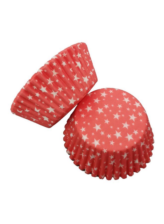 Pack Of 100 Cupcake Paper Red/White 50x30mm