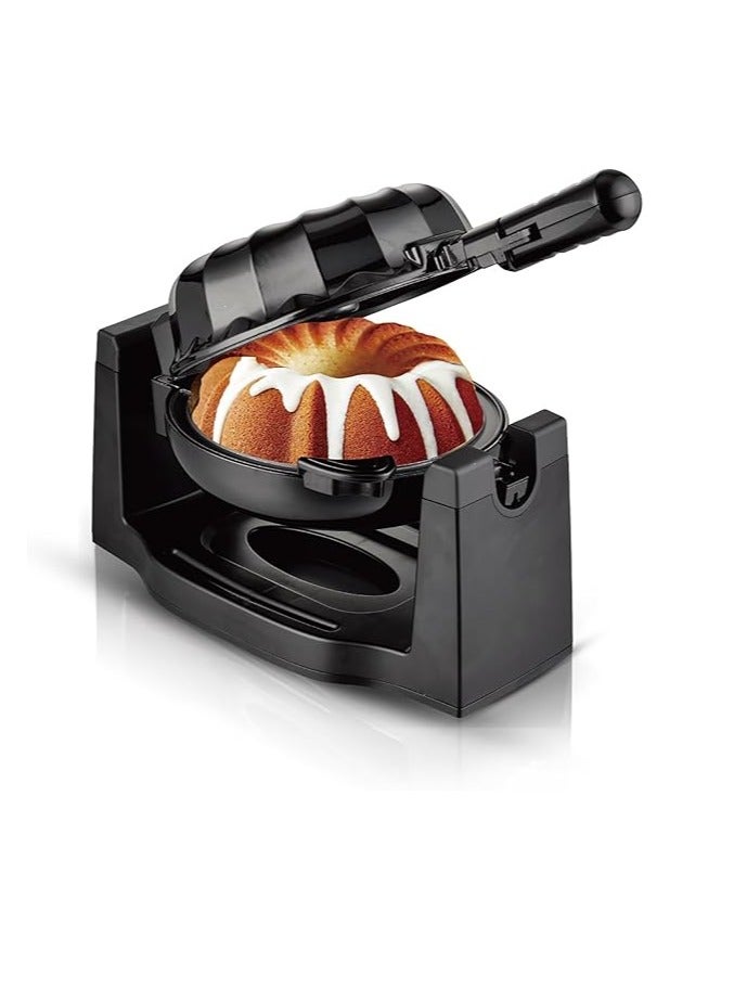 Household Cake Machine, Bundt Cake Maker Multifunctional Flipping Bread Machine with Anti-slip Feet and Non-stick Plate, Constant Temperature, Even Heating, Suitable for Home Kitchen and Commercial Use (11 Inch)