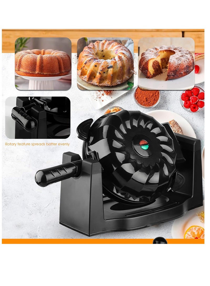 Household Cake Machine, Bundt Cake Maker Multifunctional Flipping Bread Machine with Anti-slip Feet and Non-stick Plate, Constant Temperature, Even Heating, Suitable for Home Kitchen and Commercial Use (11 Inch)