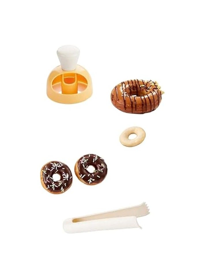 Non-Stick Donut Cutter Mold Set with Dipping Plier - Round Cookie Cutter for Baking Doughnuts, Cakes