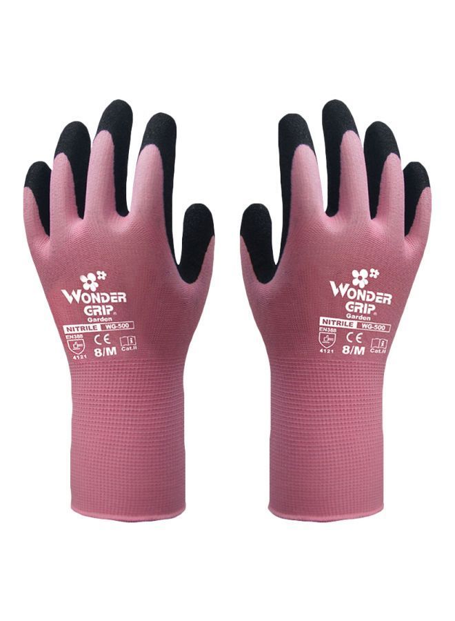 Abrasion-Proof Nylon Safety Gloves Pink/Grey