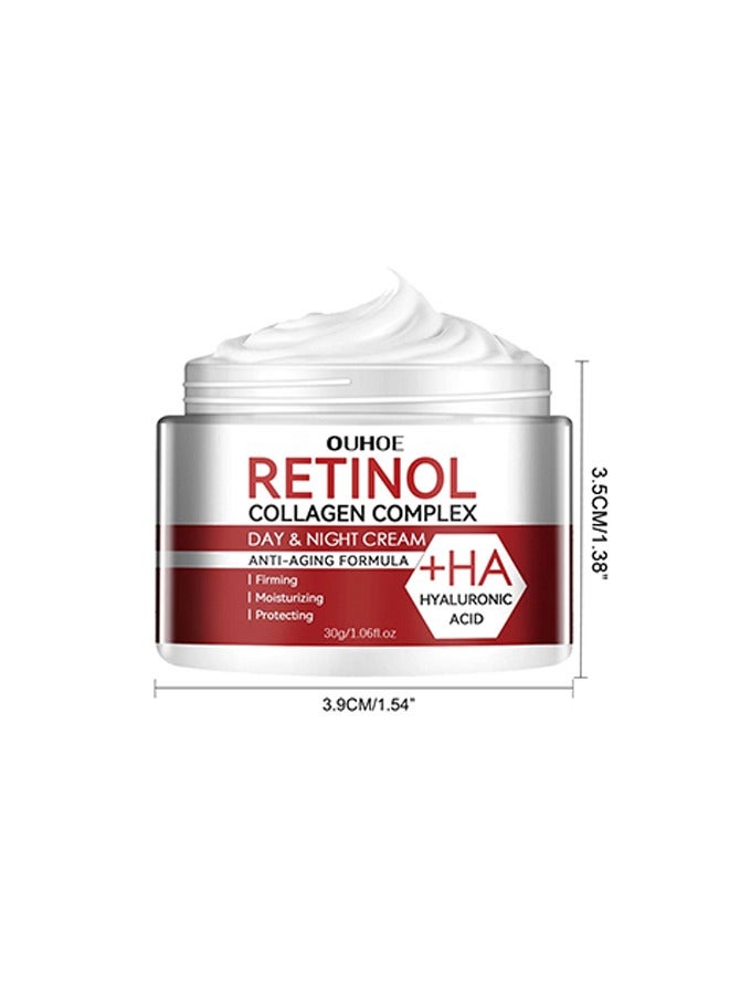 Retinol Collagen Complex Day & Night Cream, Anti Aging Cream With Hyaluronic Acid And Collagen, Wrinkle Removal Skin Firming Cream 30g