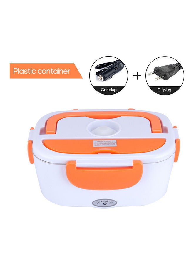 Portable Electric Lunch Box White/Orange 23.8x10.8x10.8cm