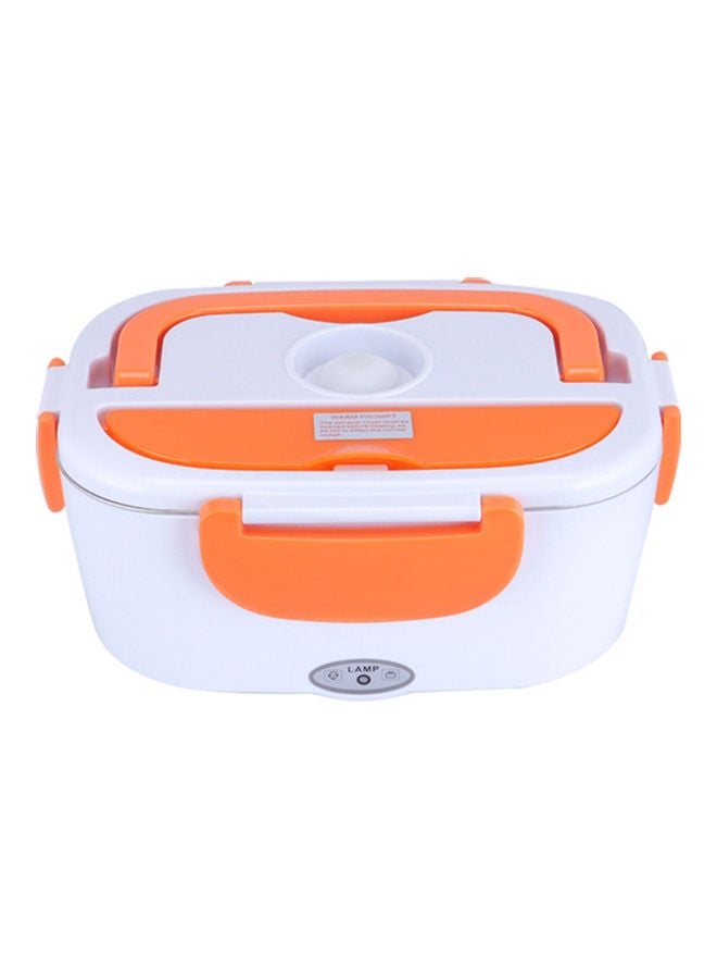 Portable Electric Lunch Box White/Orange 23.8x10.8x10.8cm