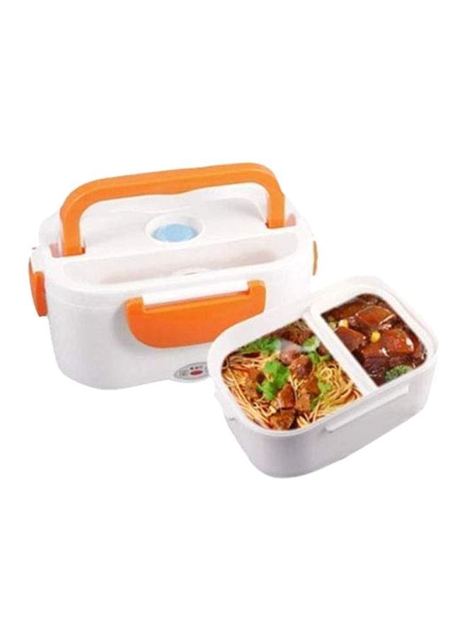 Electric Heating Lunch Box White/Orange 22x15x10centimeter