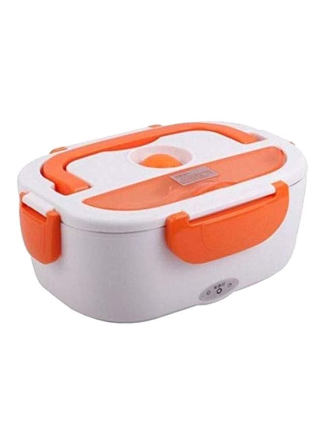 Electric Heating Lunch Box White/Orange 22x15x10centimeter