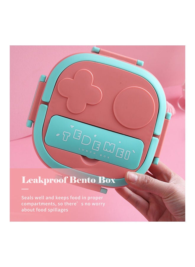 Lunch Box With Fork 2 Compartment Blue 17.80*6.00*17.80cm