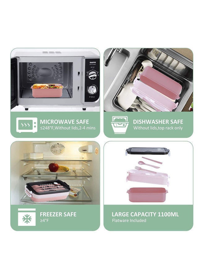 Leakproof Lunch Box Pink 22cm
