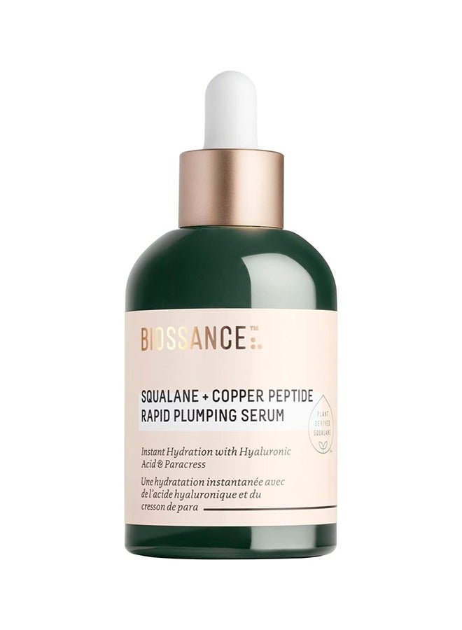 Squalane + Copper Peptide Rapid Plumping Serum, Powerfully Hydrating Face Serum that Instantly Plumps and Firms with Collagen Boosting Copper Peptides, 50ml / 1.69 fl oz