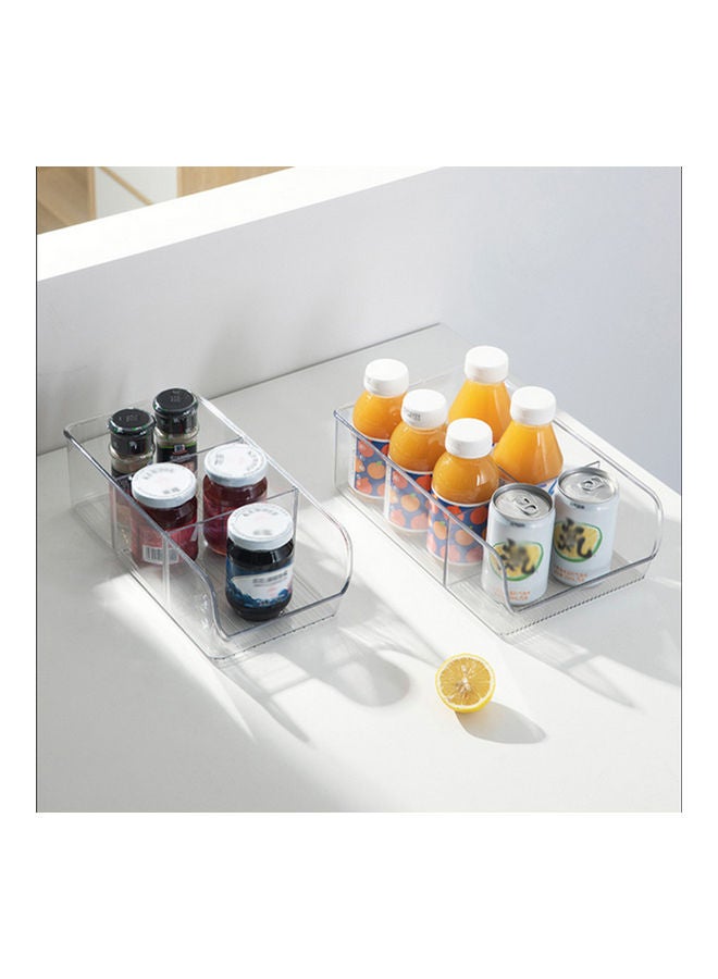 Food Organizer Bin with 2 Removable Dividers Clear