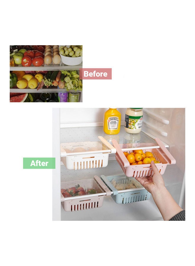 Retractable Fridge Organizer Pink 20x8x16cm