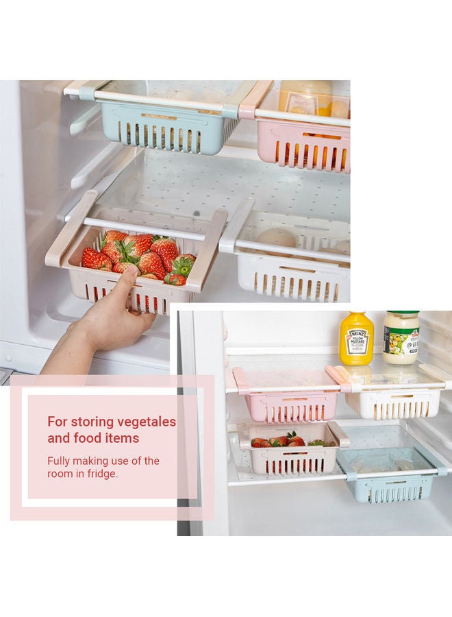 Retractable Fridge Organizer Pink 20x8x16cm