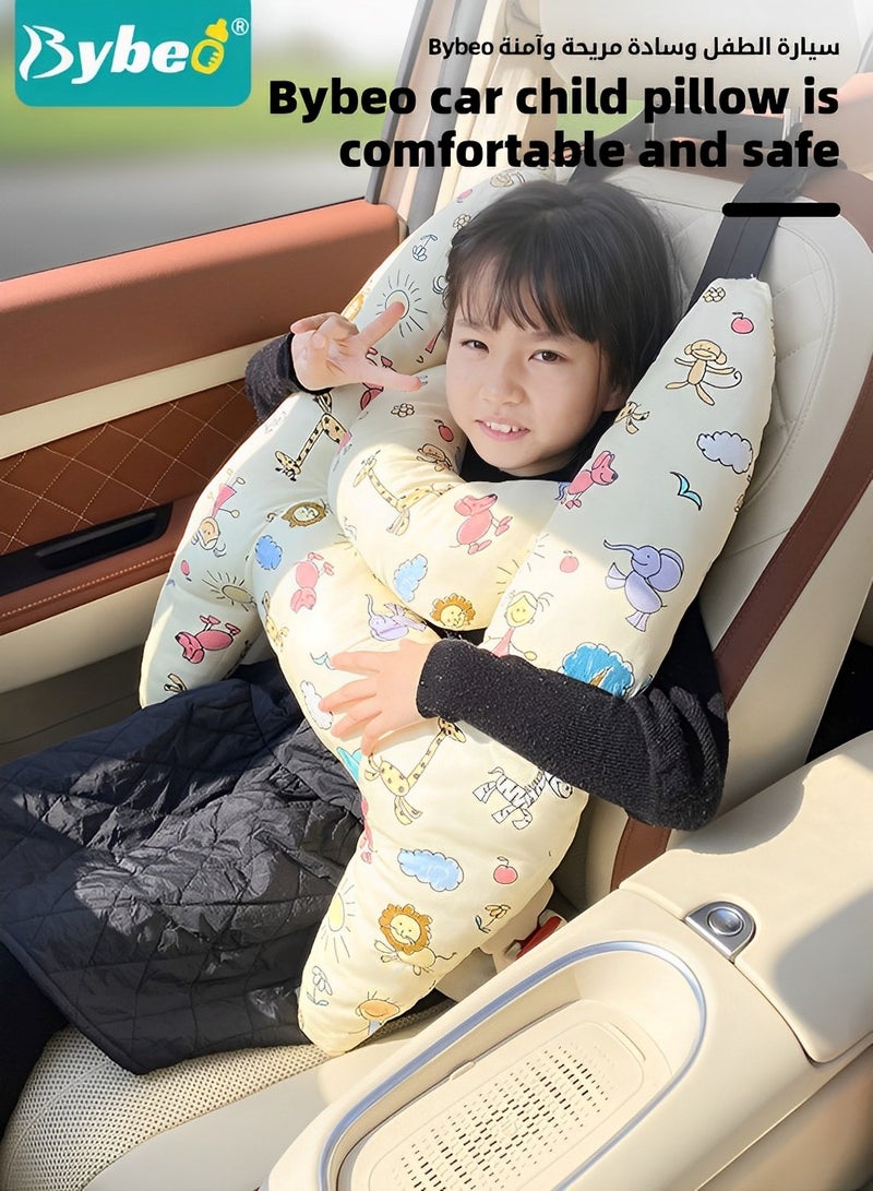 H-Shape Car Seat Pillow, Kids Car Sleeping Pillow with Head and Body Support, Toddlers Car Travel Pillows for Long-Distance Travel, Soft Travel Pillow for Children Sleeping