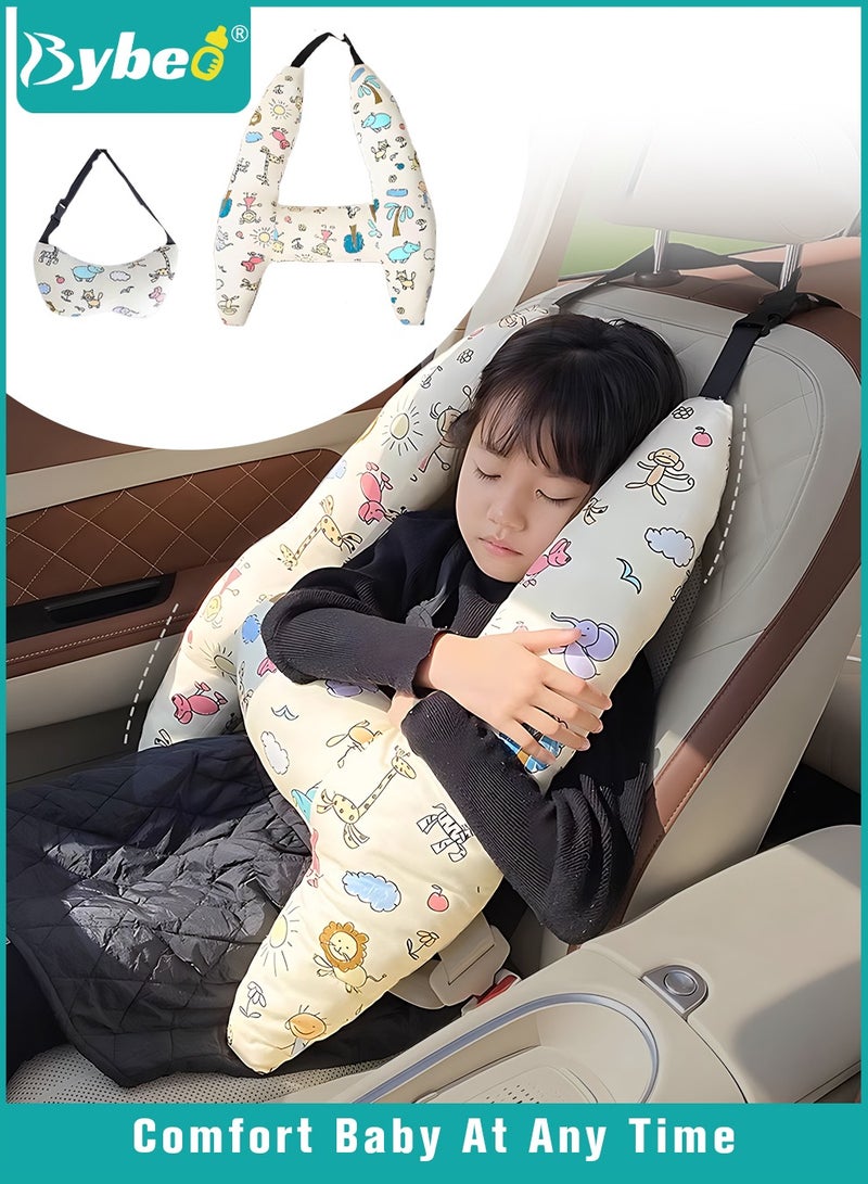 H-Shape Car Seat Pillow, Kids Car Sleeping Pillow with Head and Body Support, Toddlers Car Travel Pillows for Long-Distance Travel, Soft Travel Pillow for Children Sleeping