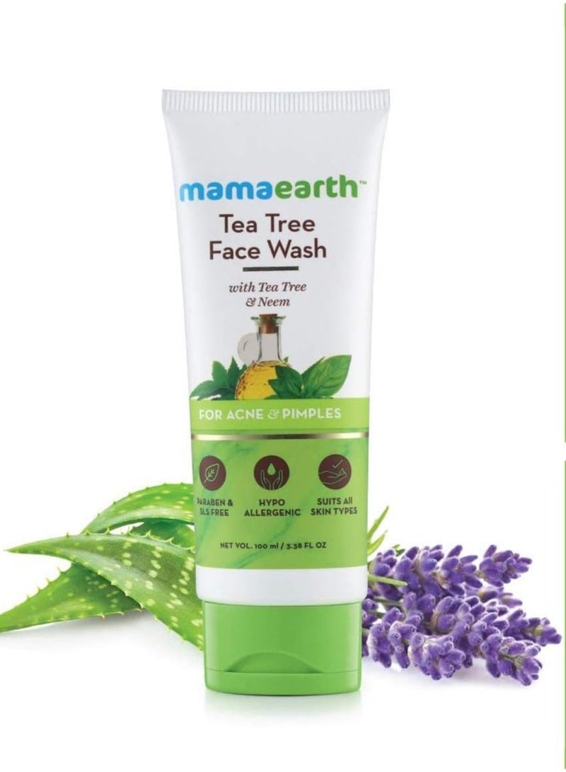 Mama earth ubtan face wash for mama 100 ml + Tea tree face wash for mama 100 ml