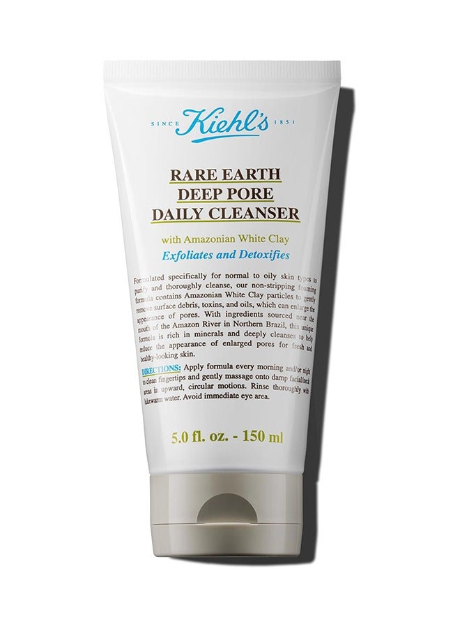 Rare Earth Deep Pore Daily Cleanser, with White Clay, Exfoliates and Detoxifies, Reduces Clogged Pores and Improves Skin Texture, Suitable for Normal to Oily Skin, 150 ml - 5.0 fl.oz