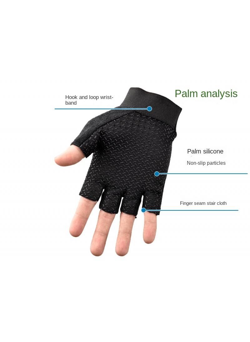 Breathable Non-slip Thin Outdoor Sports Gloves, Suitable For Cycling Fitness Tactical Gloves Pirate Black onesize