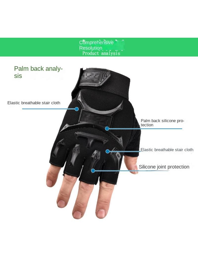 Breathable Non-slip Thin Outdoor Sports Gloves, Suitable For Cycling Fitness Tactical Gloves Pirate Black onesize