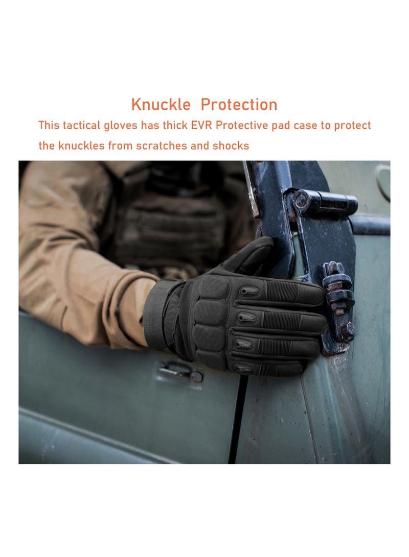 Tactical Gloves for Men Women, Touchscreen Knuckle Protection Motorcycle Cycling Gloves for Work Hunting Paintball Outdoor Driving, Motorcycle, Fishing, Cycling, Hunting, Hiking, Running(L)