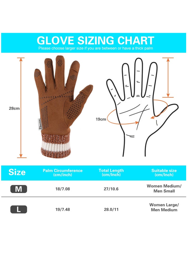 Touchscreen Gloves Winter Gloves,Thermal Gloves Sport Warm and Windproof for Skiing Cycling Women and Men