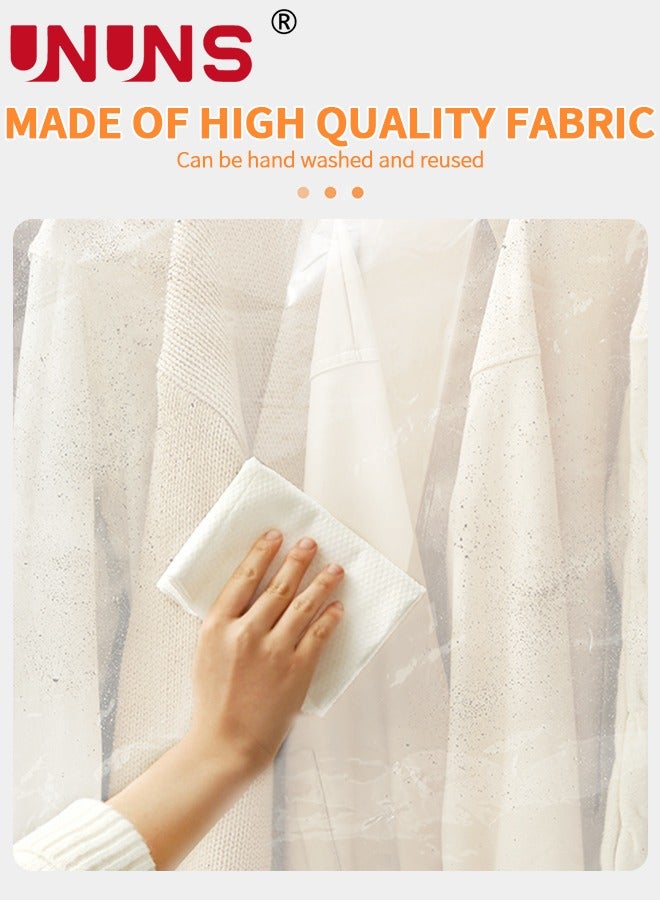 Hanging Garment Bags,Extra Large Clear Garment Rack Cover,Dustproof Waterproof Storage Bag For Wardrobe With Full Zipper,120x50x150cm