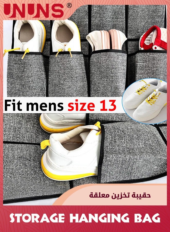 Over The Door Shoe Organizer,24 Pocket Strong Space Saving Shoe Organizer,Holds Up To 40 Pounds,Hanging Behind Large Breathable Mesh Pocket,Closet Caddy Holder
