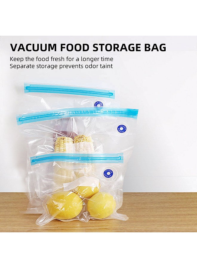 30PCS Vacuum Food Storage Bag Reusable Vacuum Sealer Bags 3 Sizes with 1 Hand Pump 4 Cooking Clips 4 Sealing Clips Sous Vide Bags for Vegetable Fuit Meat