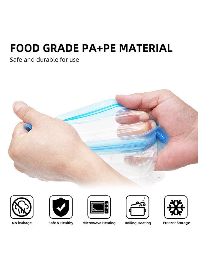 30PCS Vacuum Food Storage Bag Reusable Vacuum Sealer Bags 3 Sizes with 1 Hand Pump 4 Cooking Clips 4 Sealing Clips Sous Vide Bags for Vegetable Fuit Meat