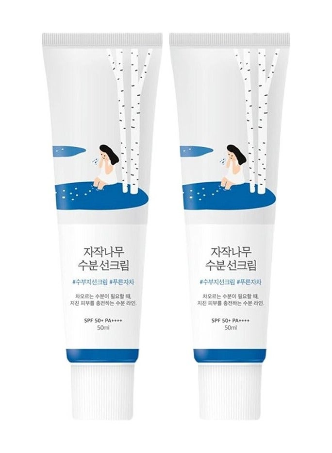 Round Lab Birch Juice Moisturising Sunscreen SPF 50+, Long Lasting Moisturiser Face Sunscreen, Facial & Body Sunscreen 50ml