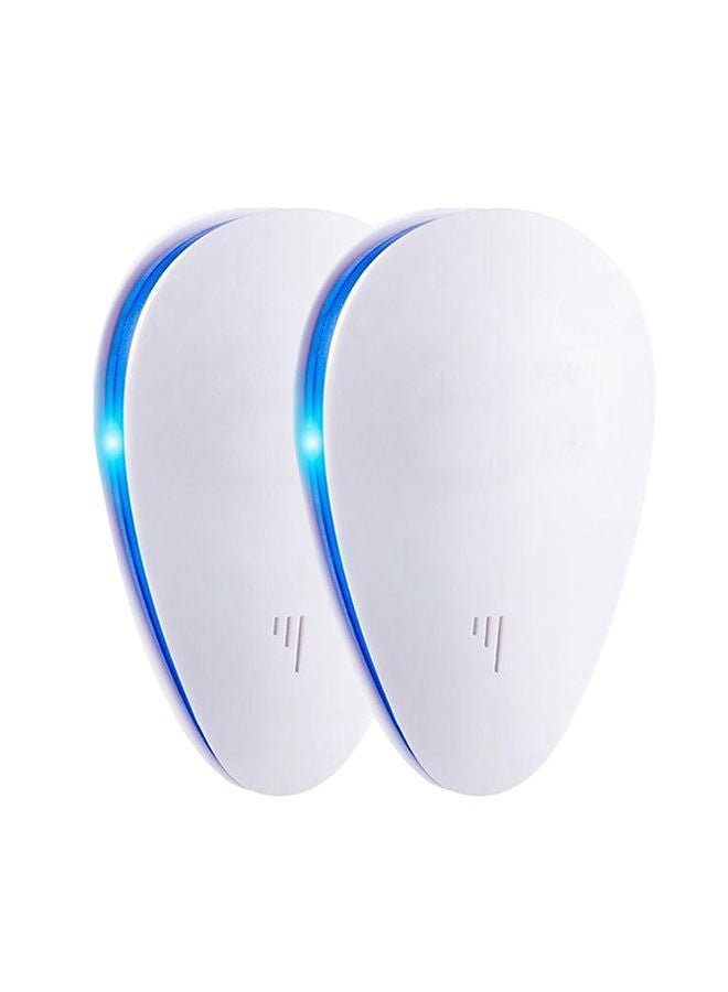 2-Piece Ultrasonic Pest Repellent Set White/Blue