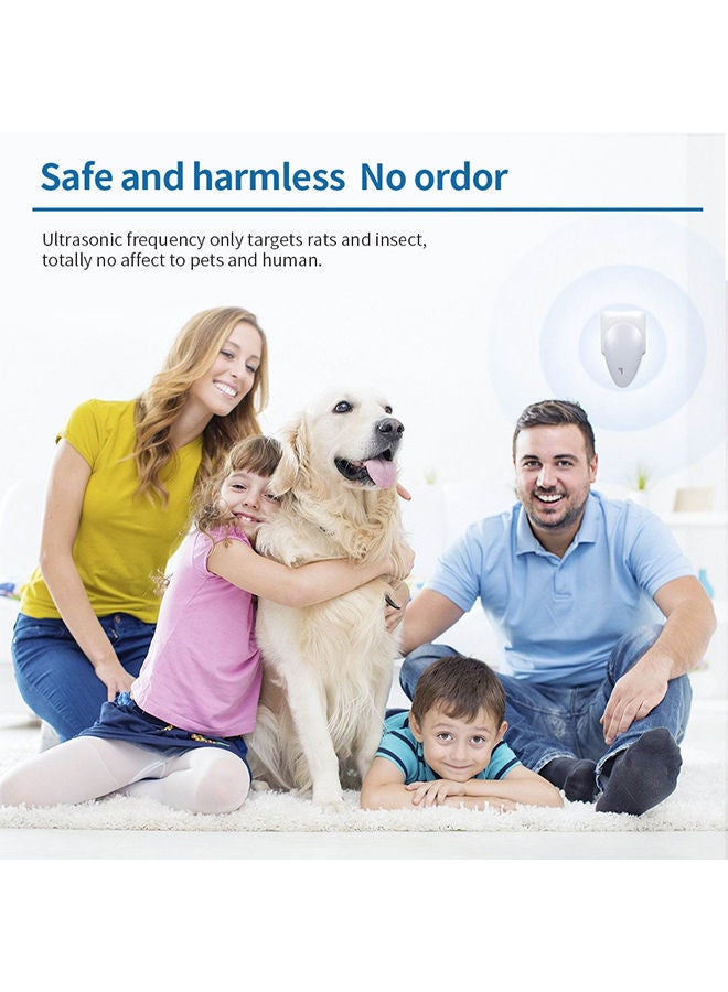 6-Piece Ultrasonic Pest Repellent Set White/Blue