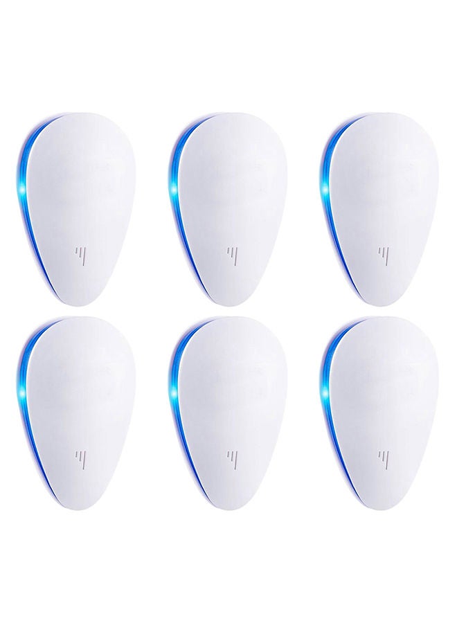 6-Piece Ultrasonic Pest Repellent Set White/Blue