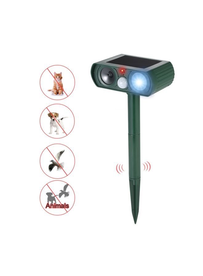 Solar Powered Ultrasonic Pest Repeller With Flashing Light Green