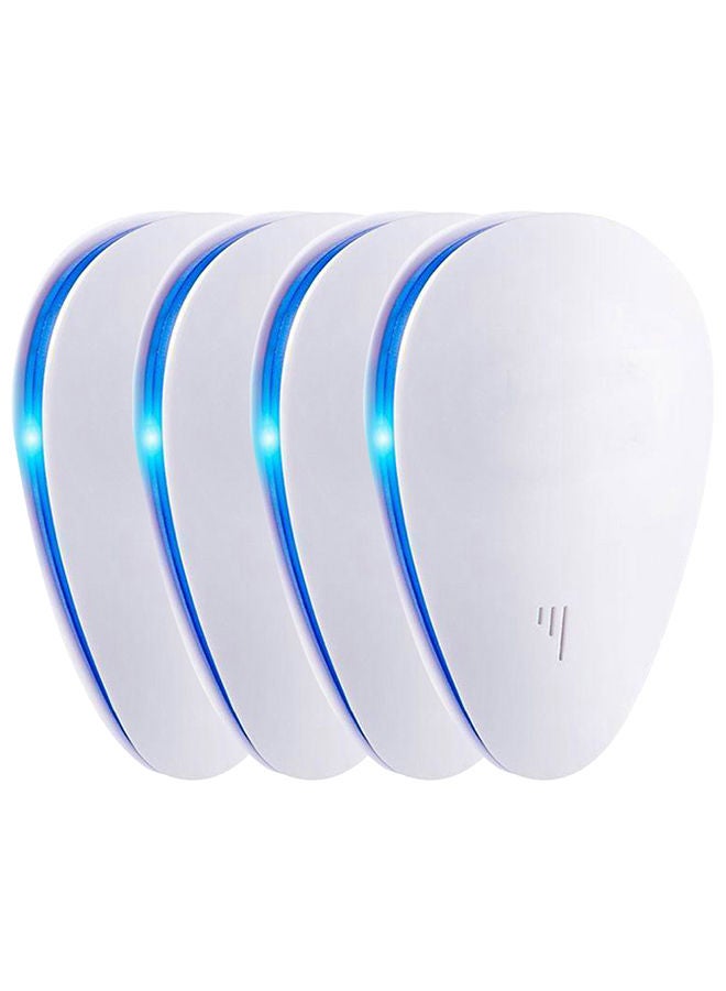 4-Piece Ultrasonic Pest Repellent Set White/Blue