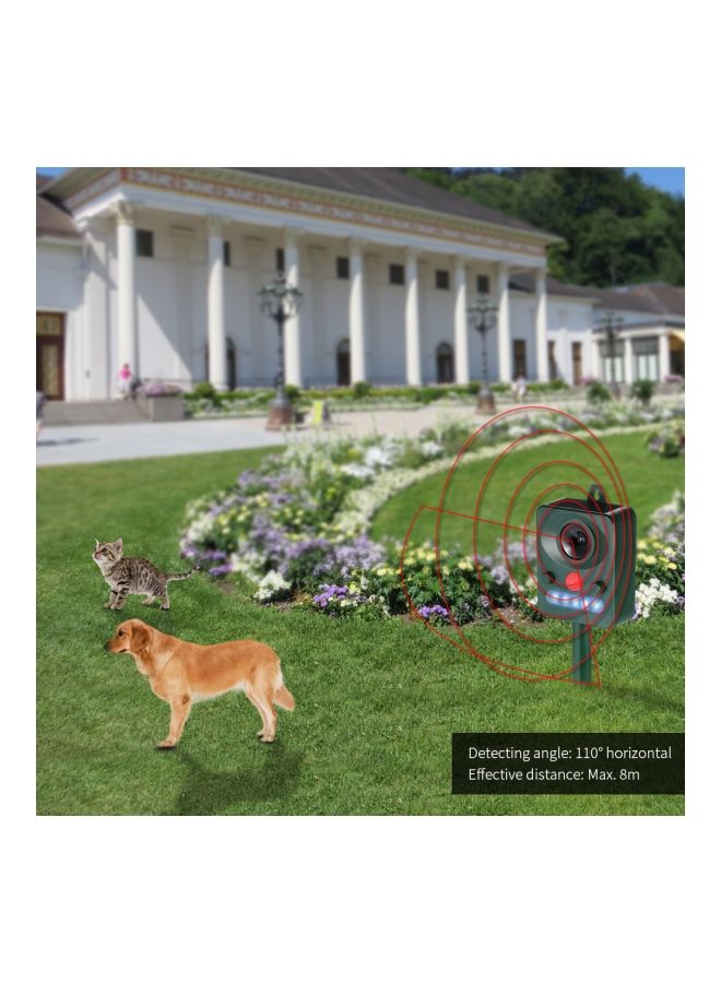 Solar Powered Ultrasonic Pest Animals Repeller With Flashing LED Green