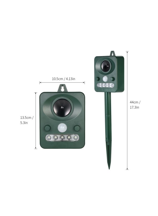 Solar Powered Ultrasonic Pest Animals Repeller With Flashing LED Green