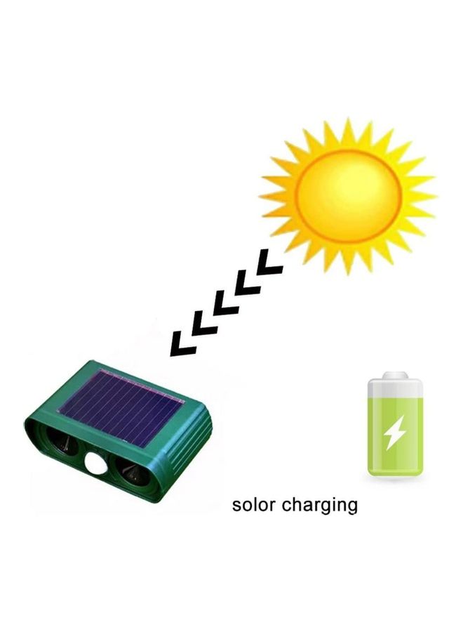 Solar Waterproof Ultrasonic Animal Repeller Pest Green