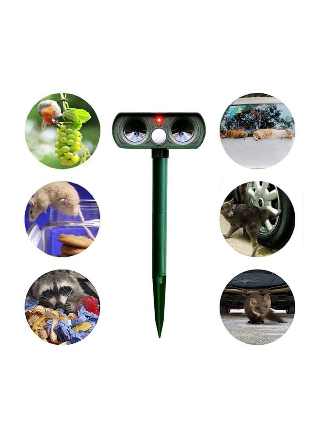 Solar Waterproof Ultrasonic Animal Repeller Pest Green