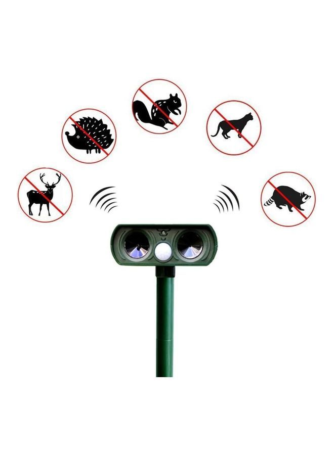 Solar Waterproof Ultrasonic Animal Repeller Pest Green