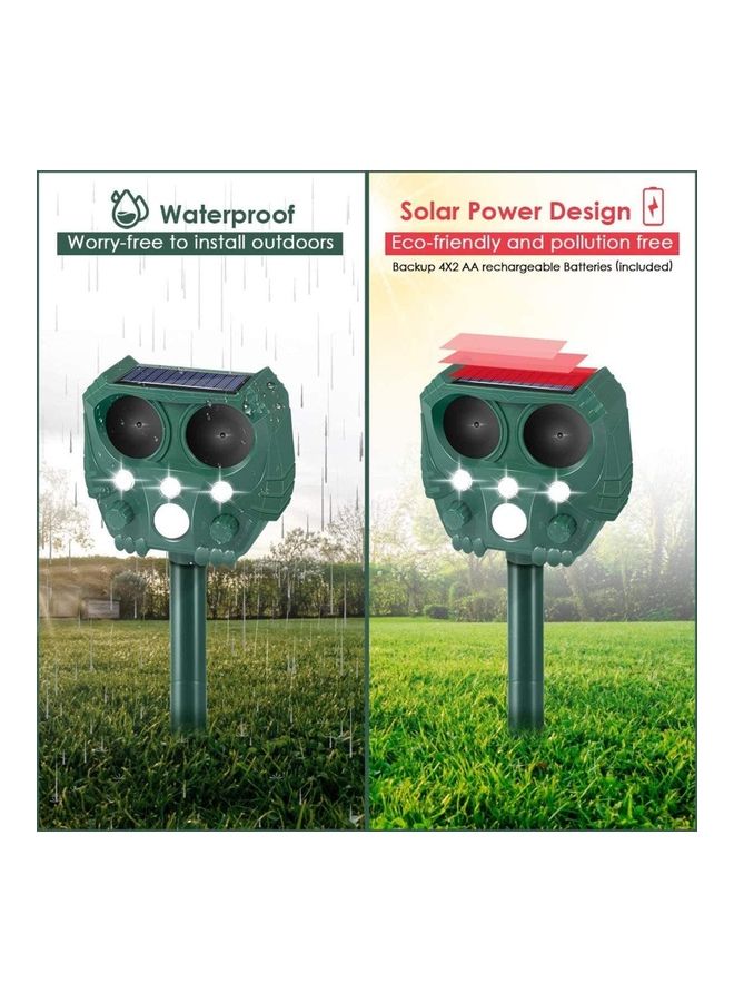 Solar Waterproof Ultrasonic Animal Repeller Pest Green