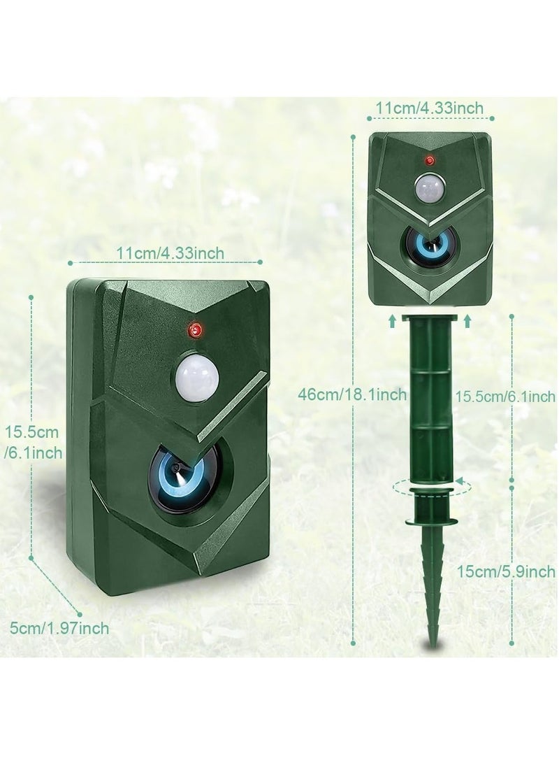 Ultrasonic Cat Repellent for Garden - Battery Operated Animal Deterrent with Adjustable Sensitivity - Waterproof and Motion Activated Sensor for Repelling Cats, Foxes, Dogs, Birds