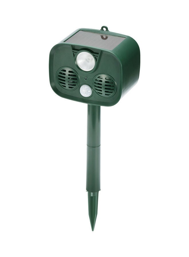 Solar Powered Ultrasonic Alarm Animal Repeller Dark Green