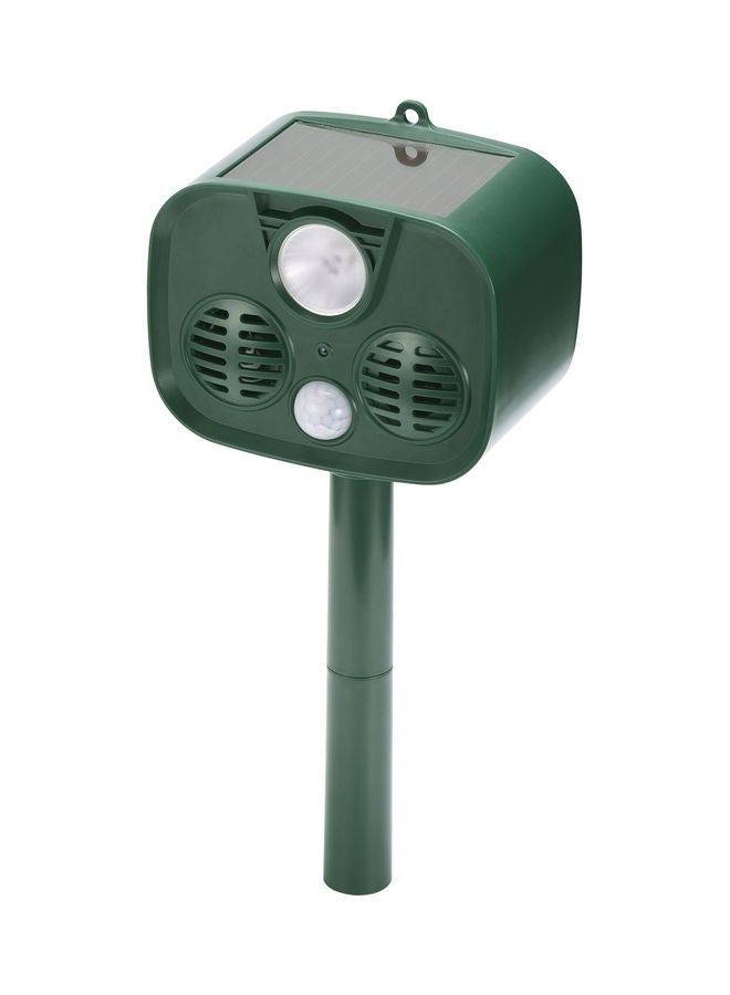 Solar Powered Ultrasonic Alarm Animal Repeller Dark Green