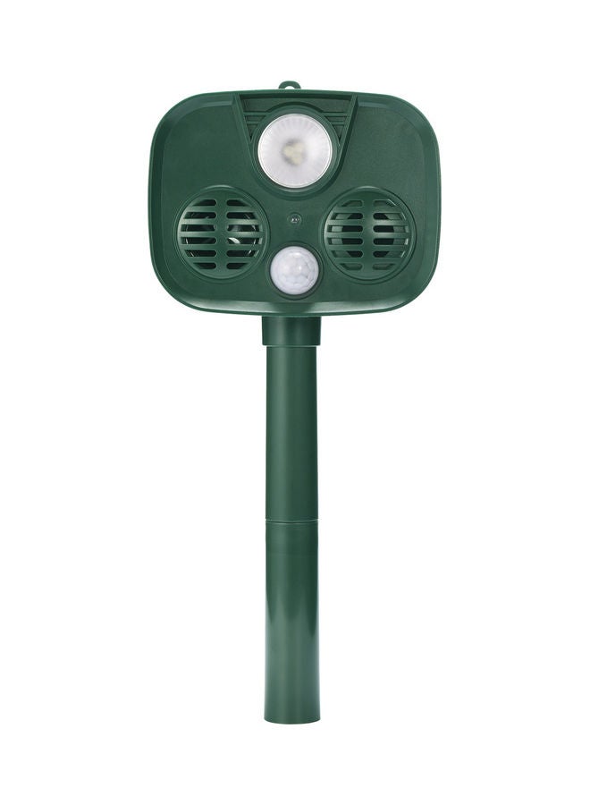 Solar Powered Ultrasonic Alarm Animal Repeller Dark Green