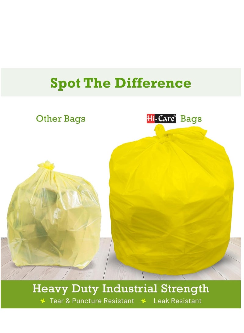 Garbage Bag Yellow 80x110cm 25 Micron 100 Bags Heavy Duty Oxo Biodegradable Plastic Bag Large Trash Bags Dustbin Bags Waste Bag Office Bag Strong And Durable Bin Bag Garbage Bag Large