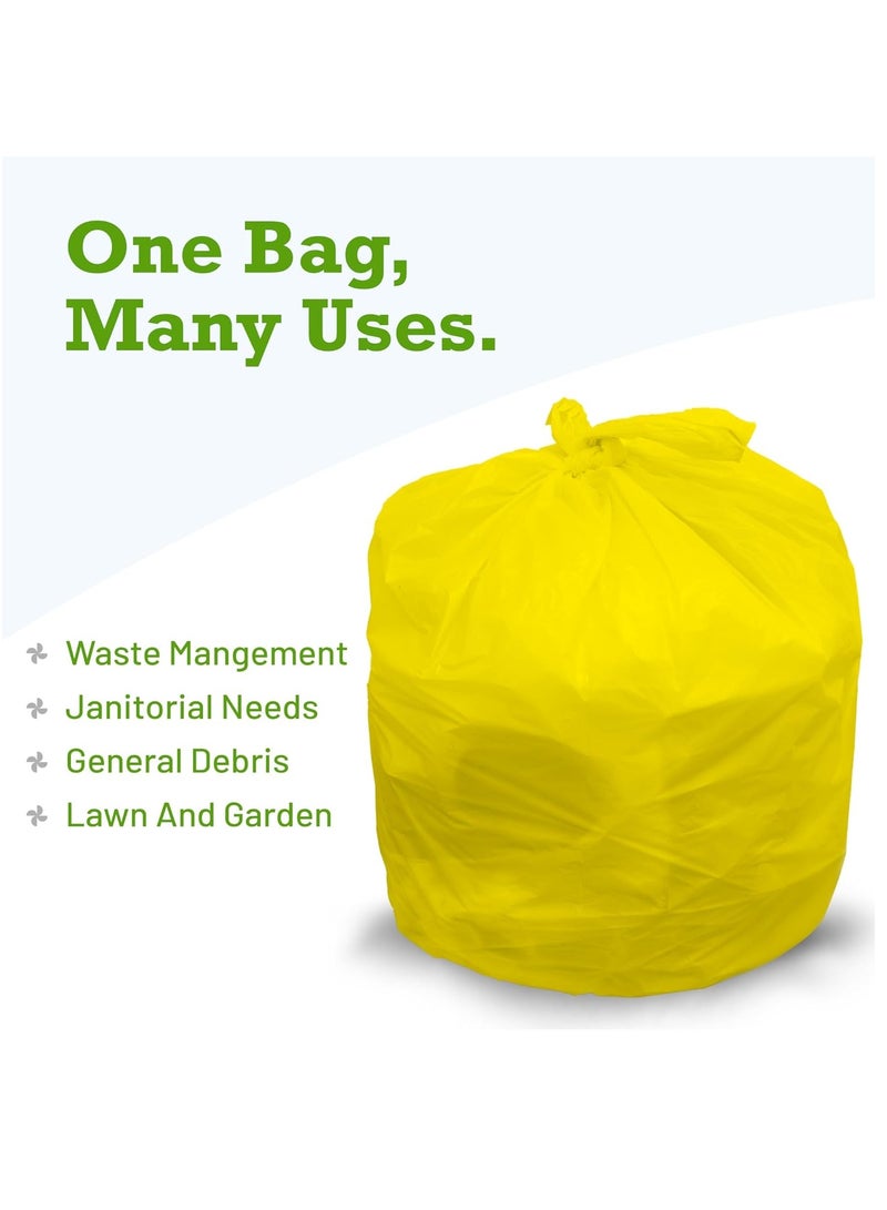 Garbage Bag Yellow 80x110cm 25 Micron 100 Bags Heavy Duty Oxo Biodegradable Plastic Bag Large Trash Bags Dustbin Bags Waste Bag Office Bag Strong And Durable Bin Bag Garbage Bag Large