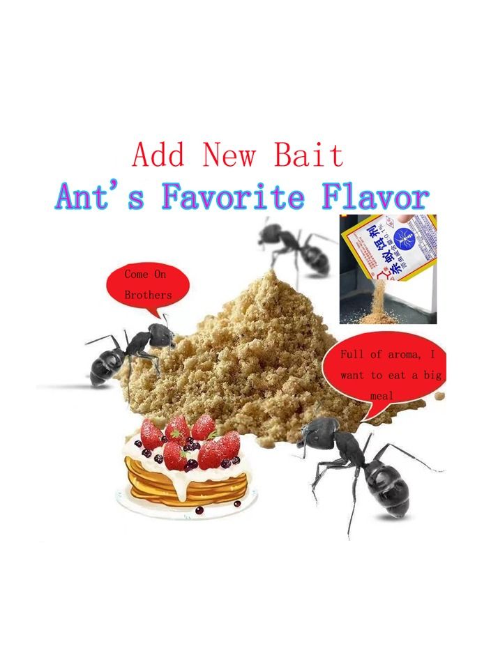 10-Bags Powerful Ant Bait Agent, Special Effect Indoor and Outdoor Low Toxicity and Odorless Bait Powder